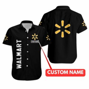 Personalized Walmart Logo In My Heart Black Uniform Hawaiian Shirt