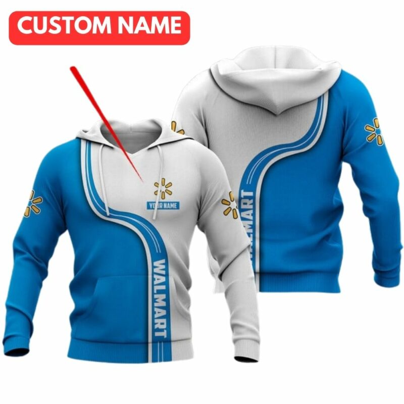 Personalized walmart logo in my heart blue and white 3d hoodie 1