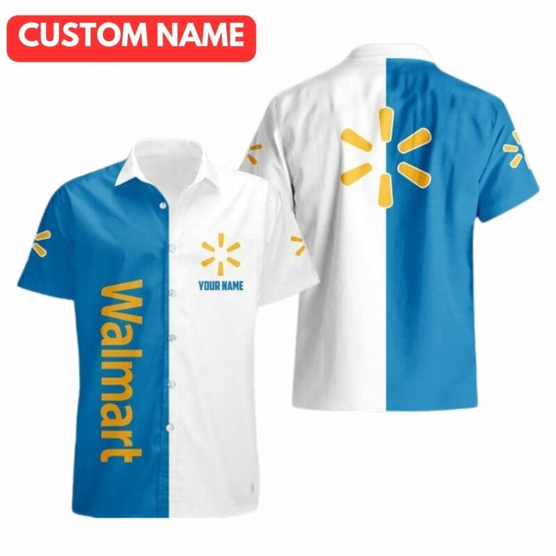 Personalized walmart logo in my heart white and blue hawaiian shirt 1