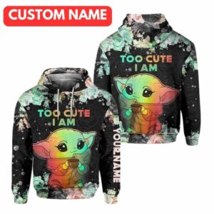 Personalized Yoda Too Cute I Am All Over Print Hoodie