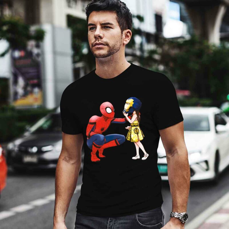 Peter Parker Spiderman And Morgan Stark Iron Man 0 T Shirt