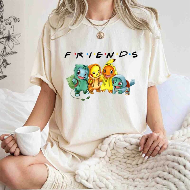 Pikachu Bulbasaur Charmander Uzi Pokemon Friends Tv Show 0 T Shirt