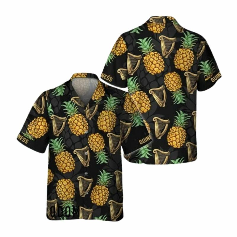 Pineapple Guinness Pattern Hawaiian Shirt