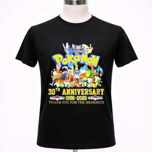 Pokemon 30th Anniversary 2026 Pikachu Mewtwo Eevee Mew Dragonite Snorlax 1 T Shirt.jpg