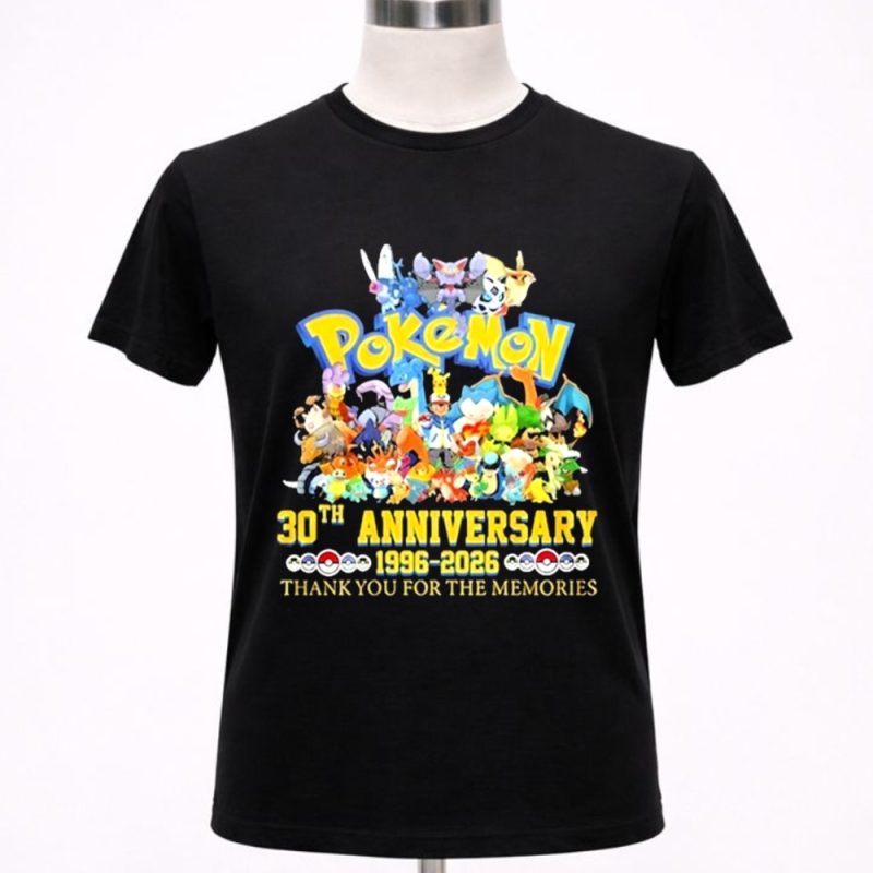 Pokemon 30th Anniversary 2026 Pikachu Mewtwo Eevee Mew Dragonite Snorlax 1 T Shirt.jpg