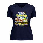 Pokemon 30th Anniversary 2026 Pikachu Mewtwo Eevee Mew Dragonite Snorlax 9 Womens V Neck.jpg