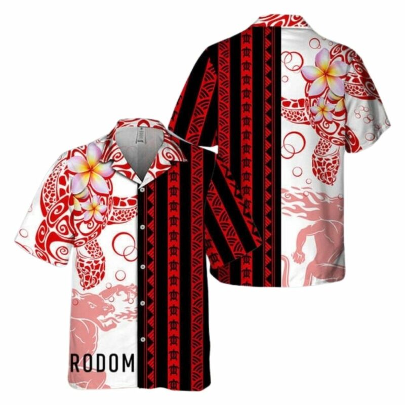 Polynesian blend ocean turtle fireball whisky hawaiian shirt 1
