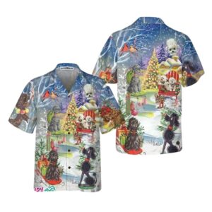 Poodle Through The Snow Hawaiian Shirt