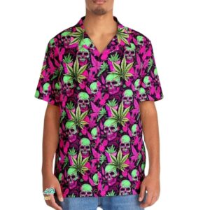 Psychedelic Hippie Skulls Pattern Hawaiian Shirt