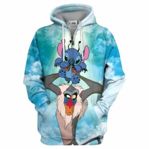Rafiki And Stitch Cute Lover All Over Print Hoodie