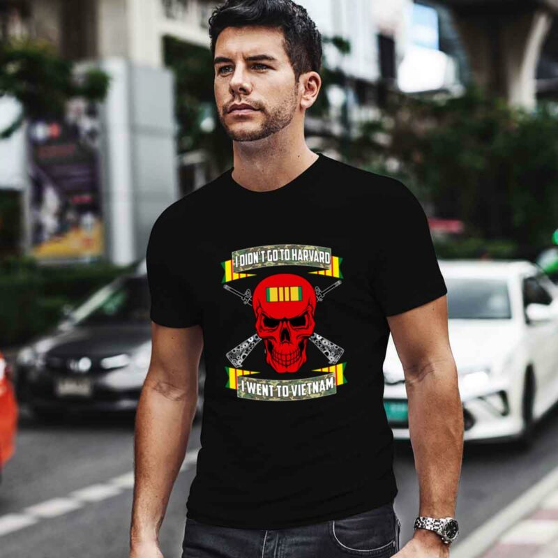 Red Skull I Didnt Go To Harvard I Went To Vietnam 4 T Shirt