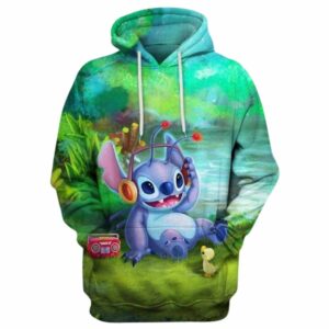 Relaxing Music With Stitch All Over Print Hoodie