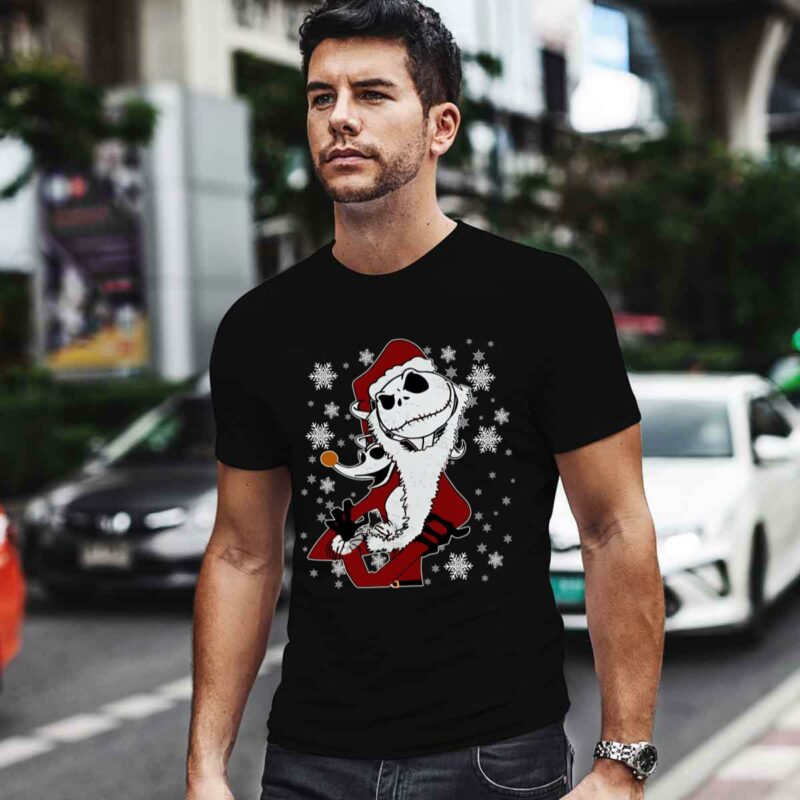 Retro Nightmare Before Christmas Jack Skellington Santa Claus And Zero Dog Light Swea 0 Sweatshirt
