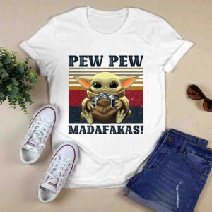 Retro Vintage Star Wars Baby Yoda Pew Pew Madafakas 0 T Shirt