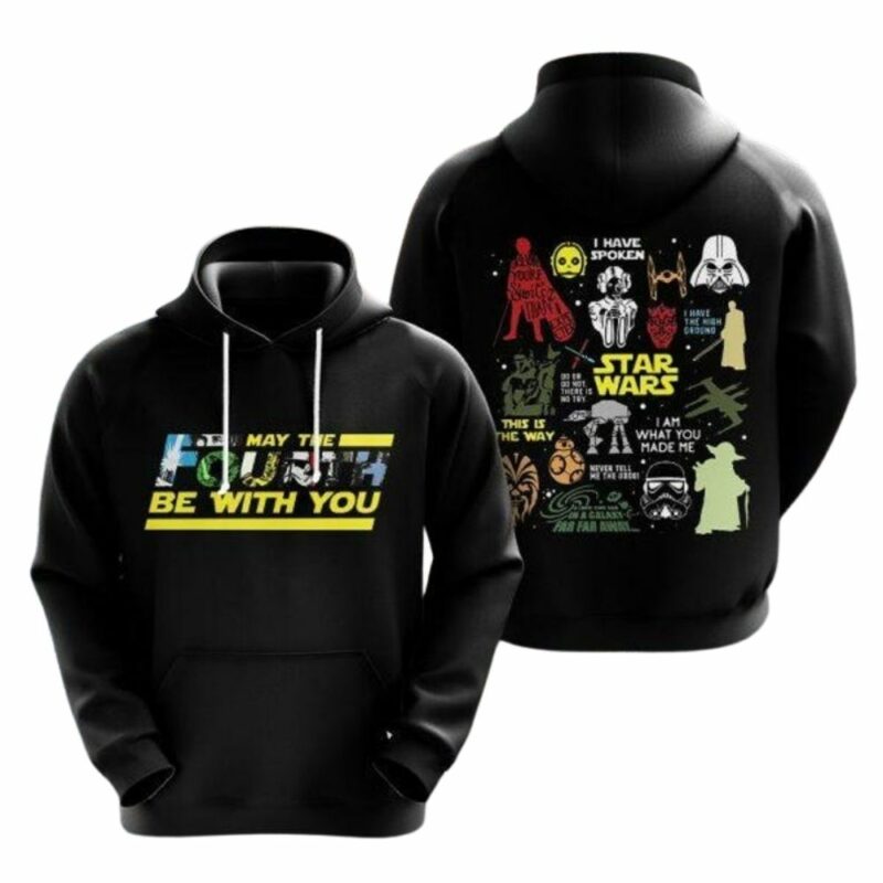 Retro disney star wars may be fourth be with you 3d hoodie 1