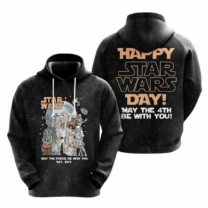 Retro Disney Star Wars May The Force Be With You Est 1977 All Over Print Hoodie