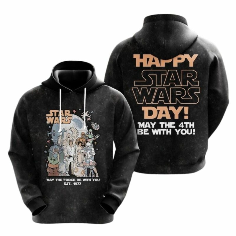 Retro disney star wars may the force be with you est 3d hoodie 1977 3d hoodie 1