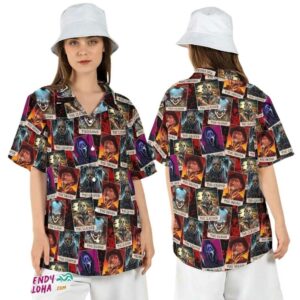 Retro Horror Movie Chill Characters Scary Slashers Hawaiian Shirt