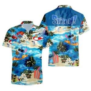 Retro Lilo And Stitch Beach Tropical Hawaiian Shirt
