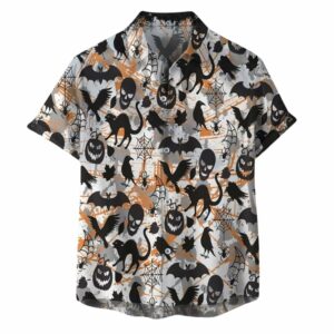 Retro Spooky Pumpkin Halloween Hawaiian Shirt