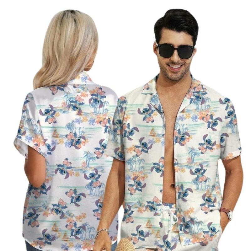 Retro stitch aloha floral coconut pattern hawaiian shirt 1