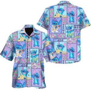 Retro Stitch Dancing Hula Lilo And Stitch Aloha Summer Vacation Hawaiian Shirt