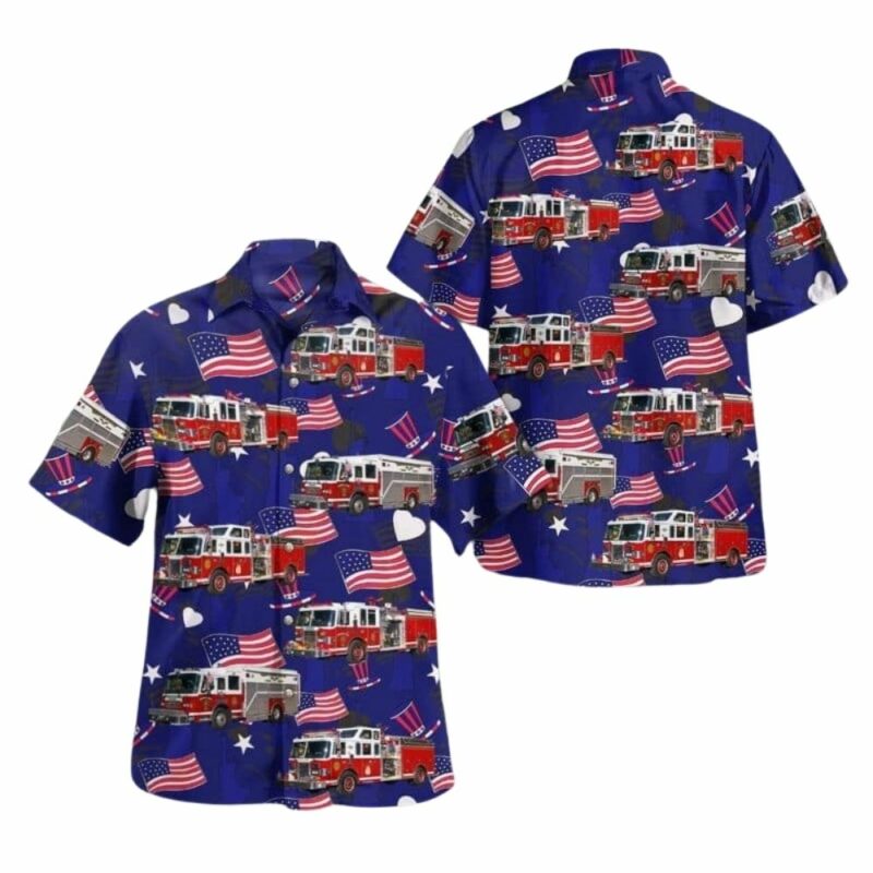 Rochelle park new jersey rochelle park fire department 4th of july hawaiian shirt 1