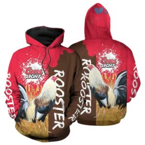 Rooster With Coors Light All Over Print Hoodie