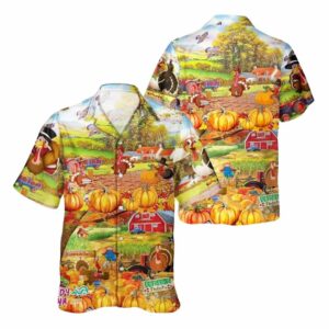 Rustic Turkey Farm Thanksgiving Day Hawaiian Shirt