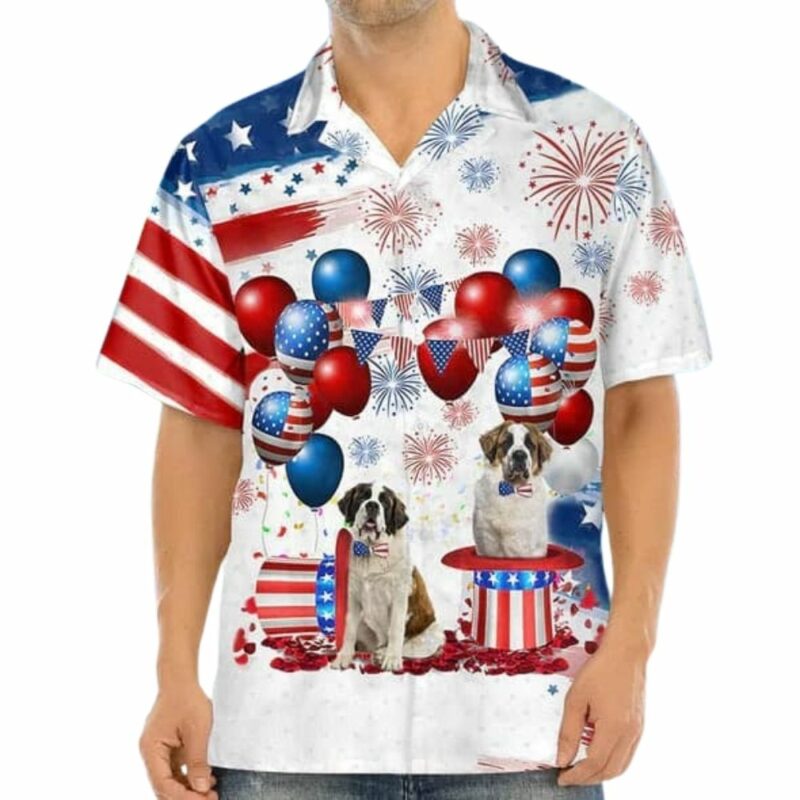 Saint bernard independence day hawaiian shirt 1