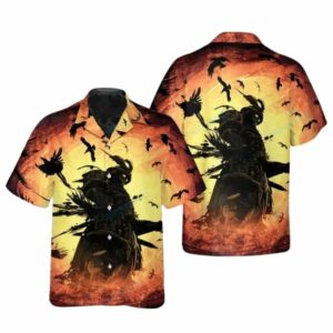 Samurai Ghost Warrior Halloween Hawaiian Shirt