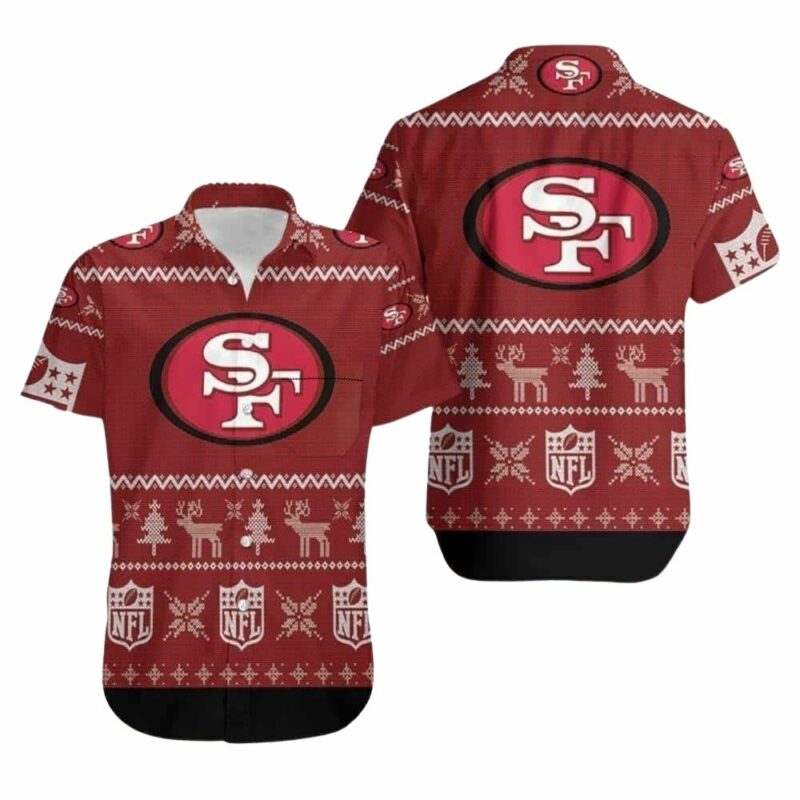 San francisco deer pattern merry christmas hawaiian shirt 1