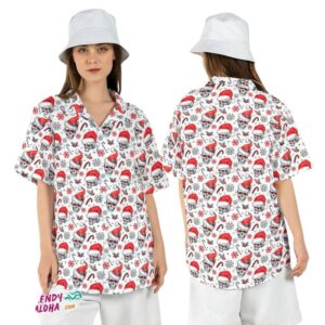 Santa Skull Christmas Skeleton Xmas Horror Santa Claus Hawaiian Shirt