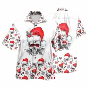 Santa Skull Themed Christmas Hawaiian Shirt