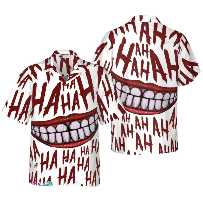 Scary halloween clown smile hawaiian shirt 1