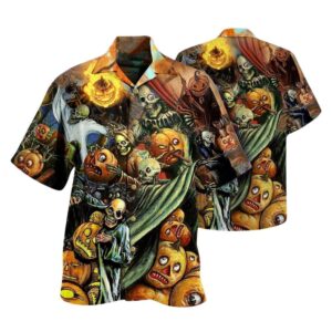 Scary Halloween Pumpkins Hawaiian Shirt
