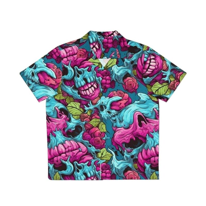 Scary movie zombie brain monster hawaiian shirt 1