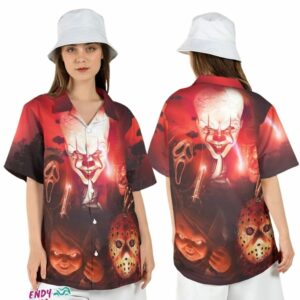 Scary Movies Halloween Horror Characters Killers Hawaiian Shirt