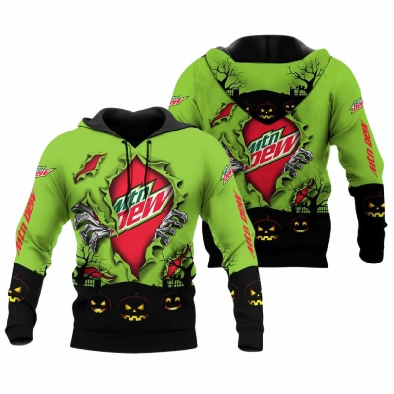 Scary night halloween mountain dew 3d hoodie 1