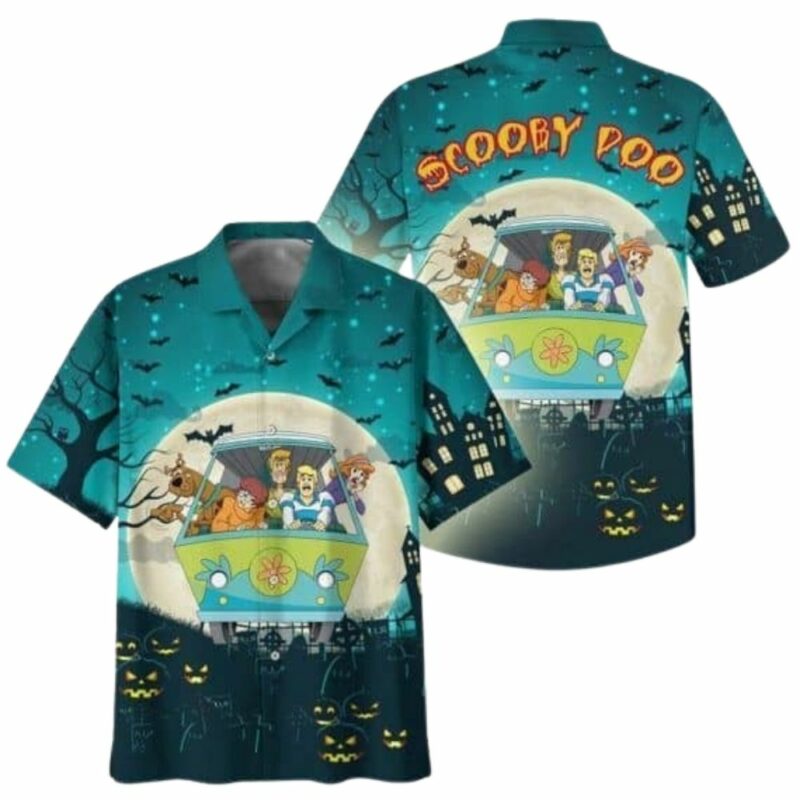 Scooby poo scary halloween hawaiian shirt 1