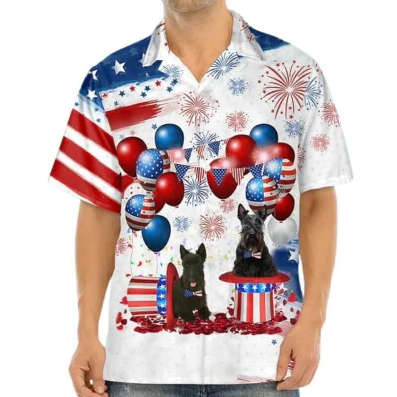 Scottish terrier independence day hawaiian shirt 1