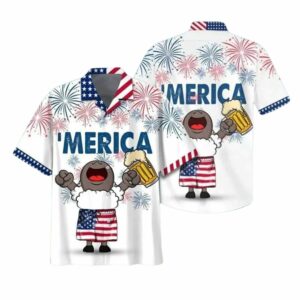 Sheep Beer Merica 4th Of July Hawaiian Shirt