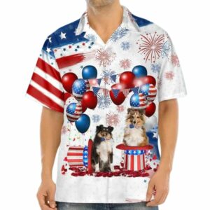 Shetland Sheepdog Independence Day Hawaiian Shirt