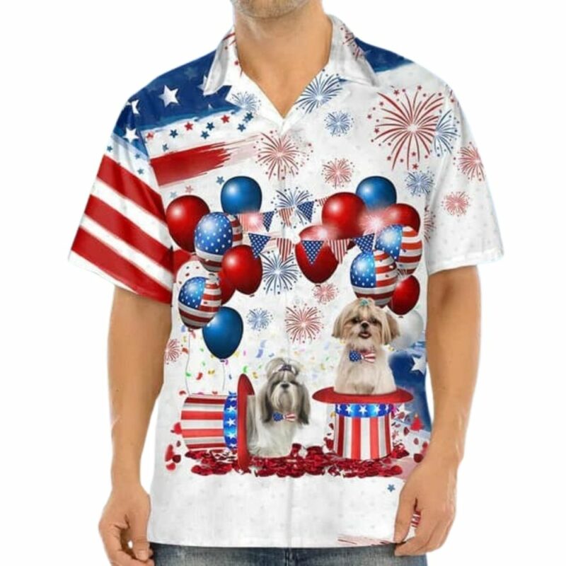 Shih tzu independence day hawaiian shirt 1