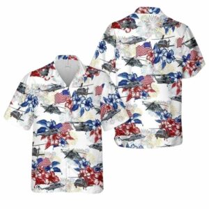 Sikorsky Mh 53 Pave Low Floral Flower For 4th Of July Hawaiian Shirt