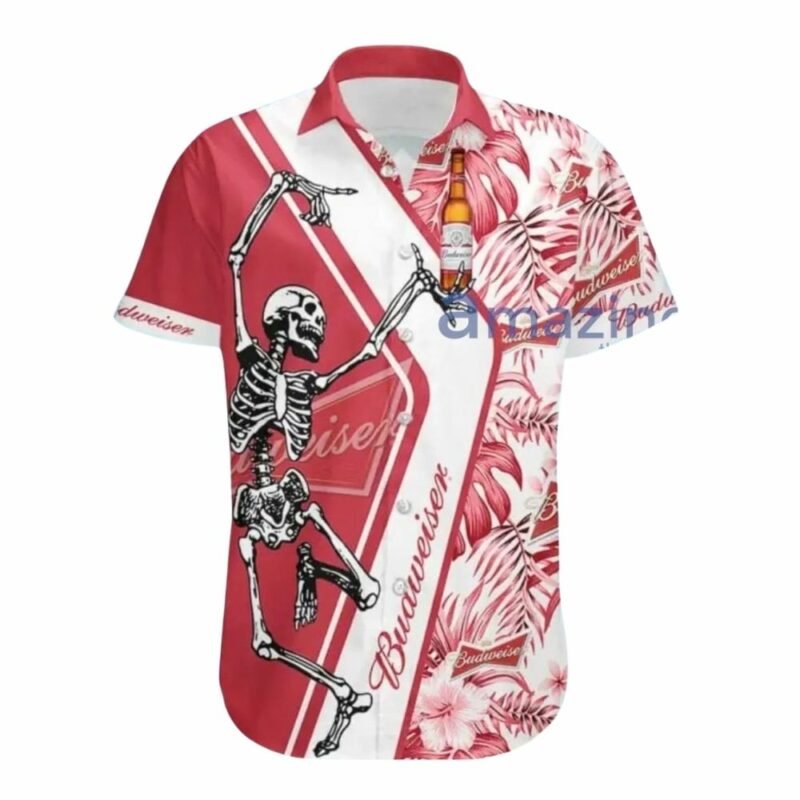 Skeleton Dacing With Logo Budweiser Hawaiian Shirt