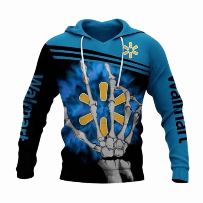 Skeleton hand hold logo walmart 3d hoodie 1