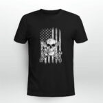 Skull And Chainsaws American Flag 2 T Shirt