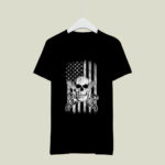 Skull And Chainsaws American Flag 3 T Shirt