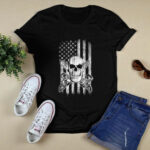 Skull And Chainsaws American Flag 4 T Shirt